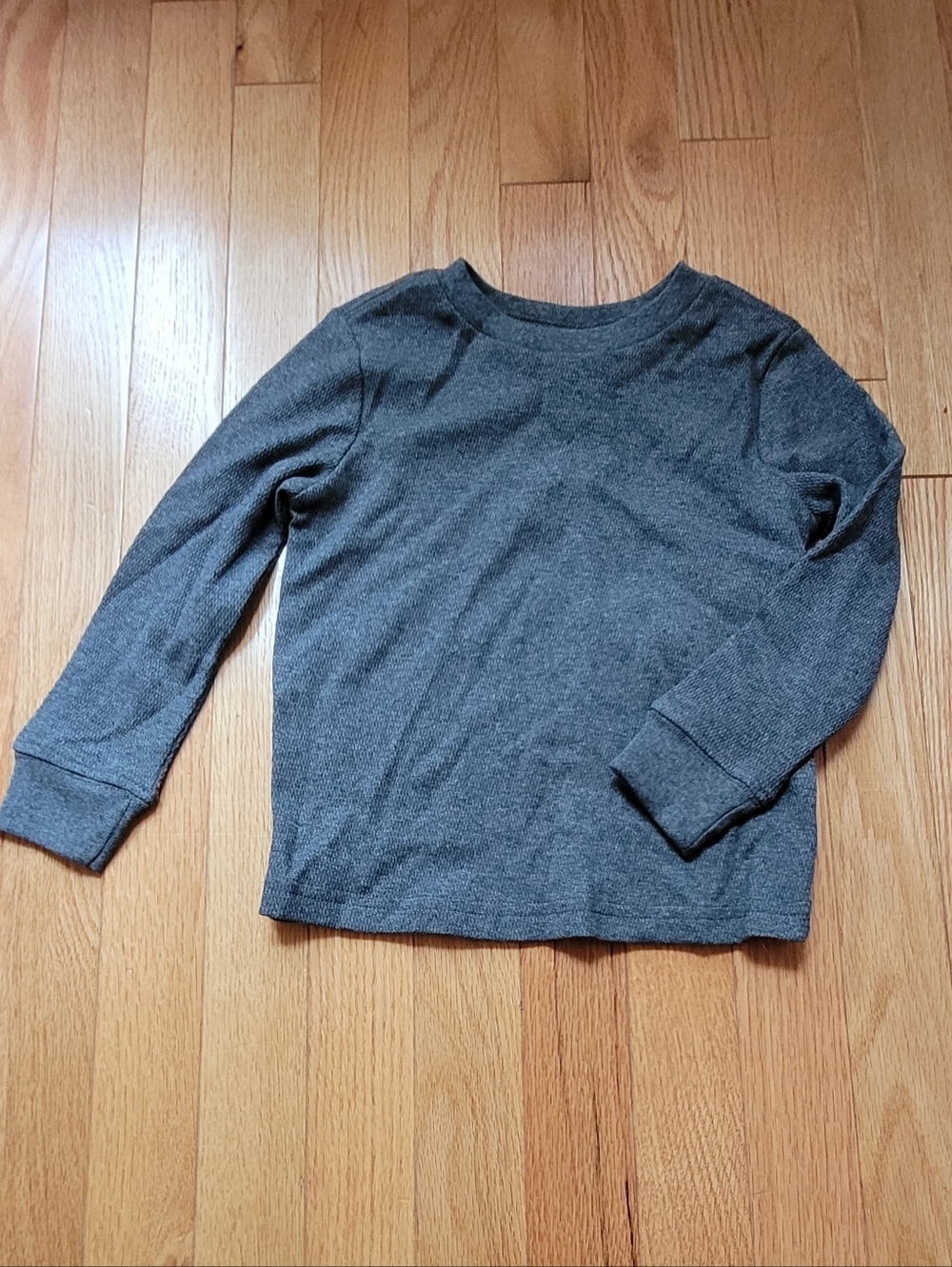 Kids Long Sleeve Crewneck Shirt - Charcoal Gray